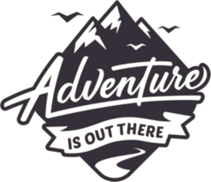 Adventure Is Out There Mountain Badge Sticker
