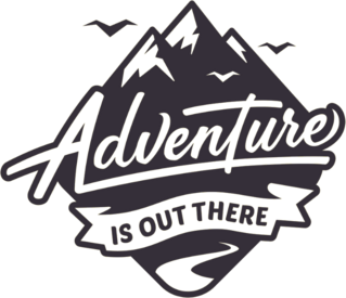 Adventure Is Out There Mountain Badge Sticker