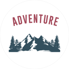 Adventure Text With Mountain Sticker