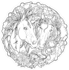 Affectionate Horses Portrait Sticker