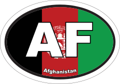 Afghanistan AF Flag Oval Sticker