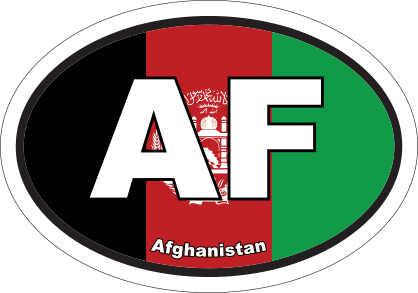 Afghanistan AF Flag Oval Sticker