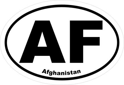 Afghanistan Af Oval Sticker