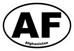 Afghanistan Af Oval Sticker