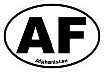 Afghanistan Af Oval Sticker