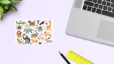 African Animals Sticker Sheet on a Desk (New) example