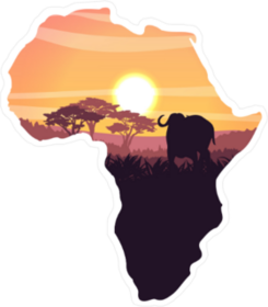 African Black Buffalo In The Savannah Sticker