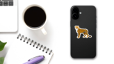 African Cheetah Illustration Sticker on a Phone (New) example