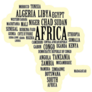 African Countries In Word Collage Map Sticker