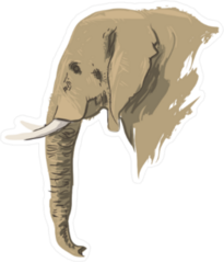 African Elephant Painting Sticker