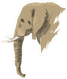 African Elephant Painting Sticker