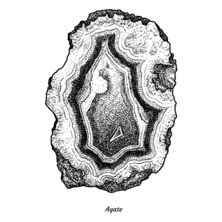 Agate Illustration Crystal Sketch Sticker