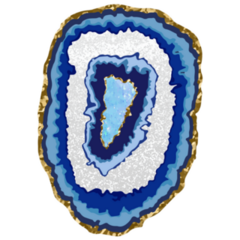 Agate Slice Blue Crystal Sticker