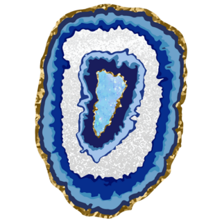 Agate Slice Blue Crystal Sticker