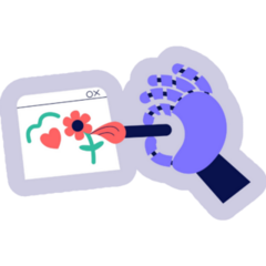 Ai Robot Hand Painting Sticker