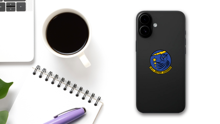 Air Force 461St Support Squadron Sticker on a Phone (New) example