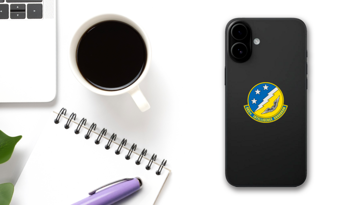 Air Force 485Th Intelligence Squadron Sticker on a Phone (New) example