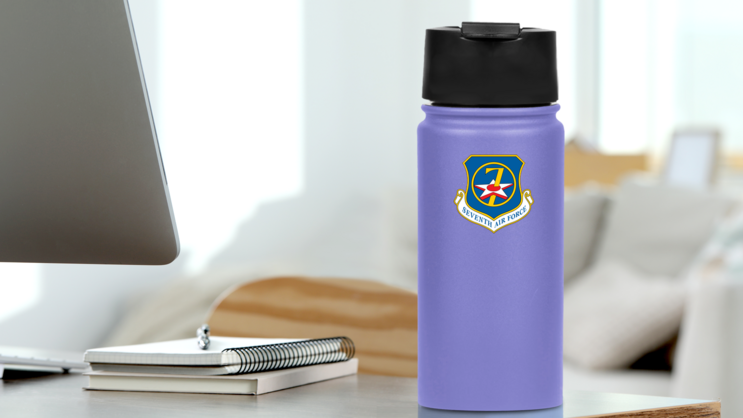 Air Force 7Th Air Force Sticker on a Water Bottle (New) example