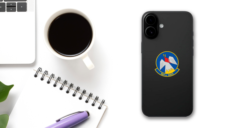 Air Force 964Th Airborne Air Control Squadron Sticker on a Phone (New) example