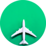 Airplane Aerial Top View On Green Sticker