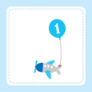 Airplane First Birthday Balloon Sticker