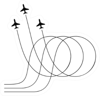 Airplane Flying Formation Air Show Sticker