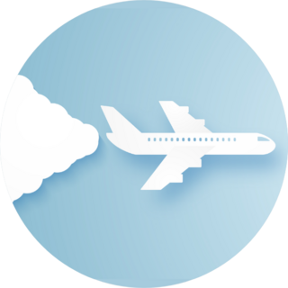 Airplane Flying In The Sky , Paper Art Style Sticker