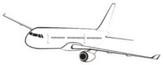 Airplane Line Art Sticker