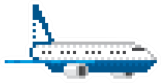 Airplane Mail Plane Pixel Art Sticker