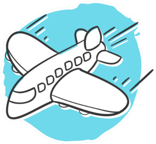 Airplane Travel Doodle Sticker