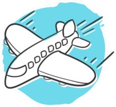 Airplane Travel Doodle Sticker