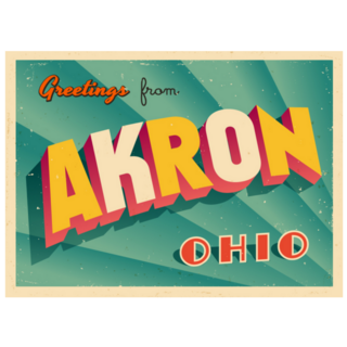 Akron, Ohio Greeting Card Sticker