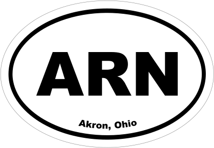 Akron, Ohio Oval Stickers