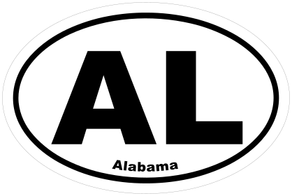 Alabama Al Oval Sticker