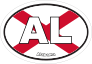 Alabama Al State Flag Oval Sticker