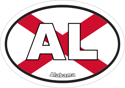 Alabama Al State Flag Oval Sticker