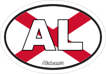 Alabama Al State Flag Oval Sticker