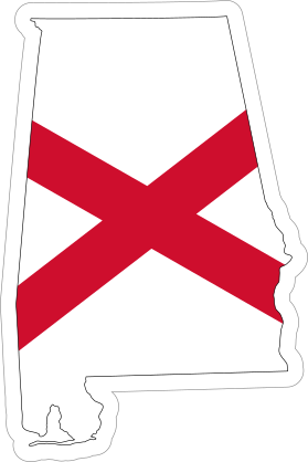 Alabama Flag State Sticker