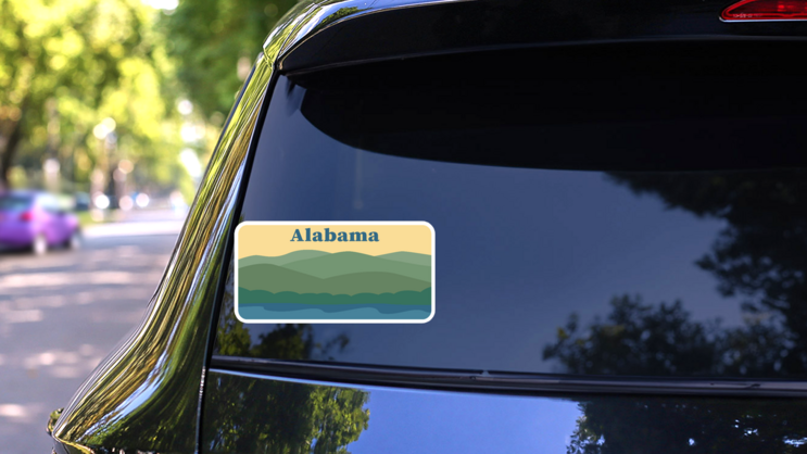 Alabama License Plate Illustration Sticker on a Rear Car Window (New) example