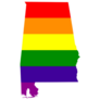 Alabama Map With Pride Flag Sticker