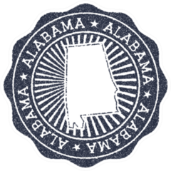 Alabama Stamp Travel Sticker