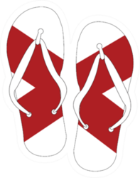 Alabama State Flag Flip Flop Shoes Sticker