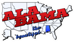 Alabama State Illustration With Lettering Sticker