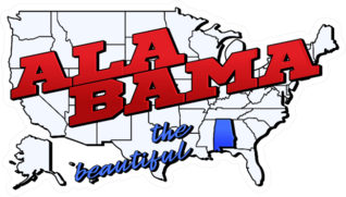 Alabama State Illustration With Lettering Sticker