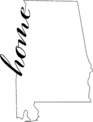 Alabama State Map Outline With Lettering Sticker