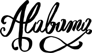 Alabama State Script Sticker