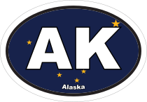 Alaska Ak State Flag Oval Sticker