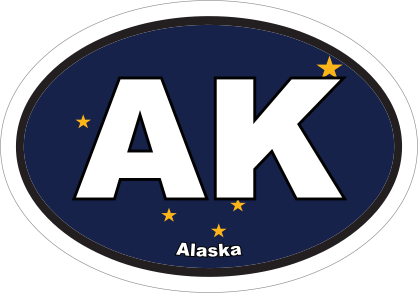 Alaska Ak State Flag Oval Sticker