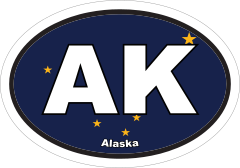 Alaska Ak State Flag Oval Sticker