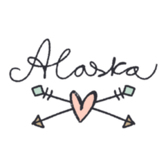 Alaska Arrow Through Heart Illustration Sticker